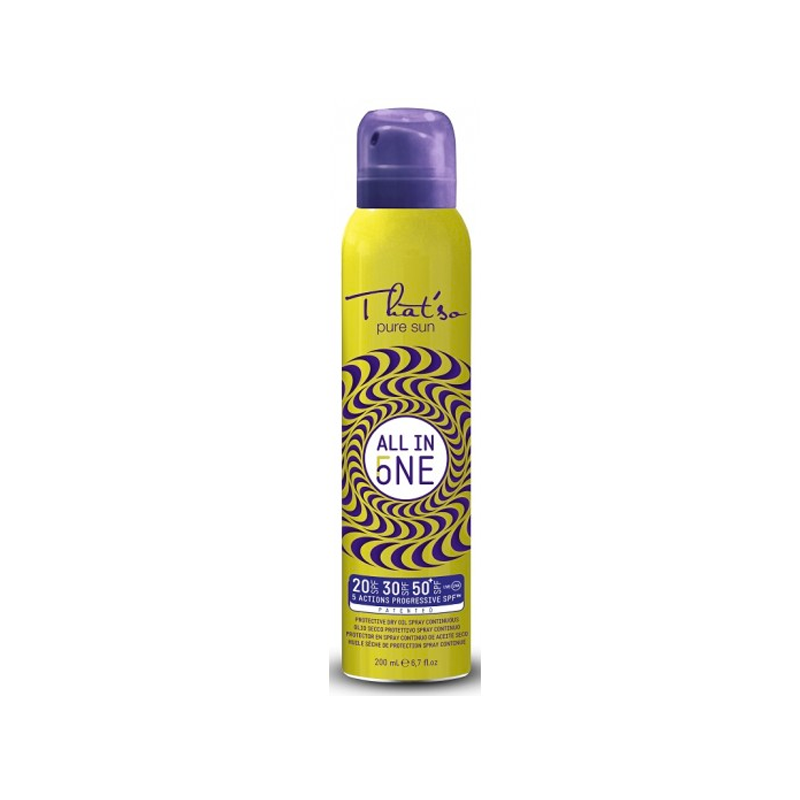 THAT'SO - ALL IN ONE - PROTEZIONE SOLARE 20/30/50+ OLIO SECCO PROTETTIVO SPRAY CONTINUO THAT'SO - ALL IN ONE - PROTEZIONE SOLARE 20/30/50+ OLIO SECCO PROTETTIVO SPRAY CONTINUO